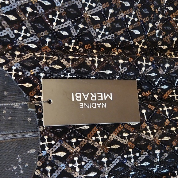 NADINE MERABI Black Sequin Long Sleeve Dress - Picture 6 of 16